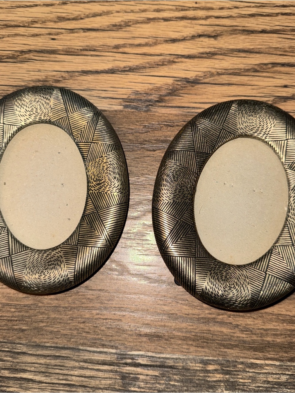 Vintage Terragrafics Bronze Tone Oval Frames- set of 2